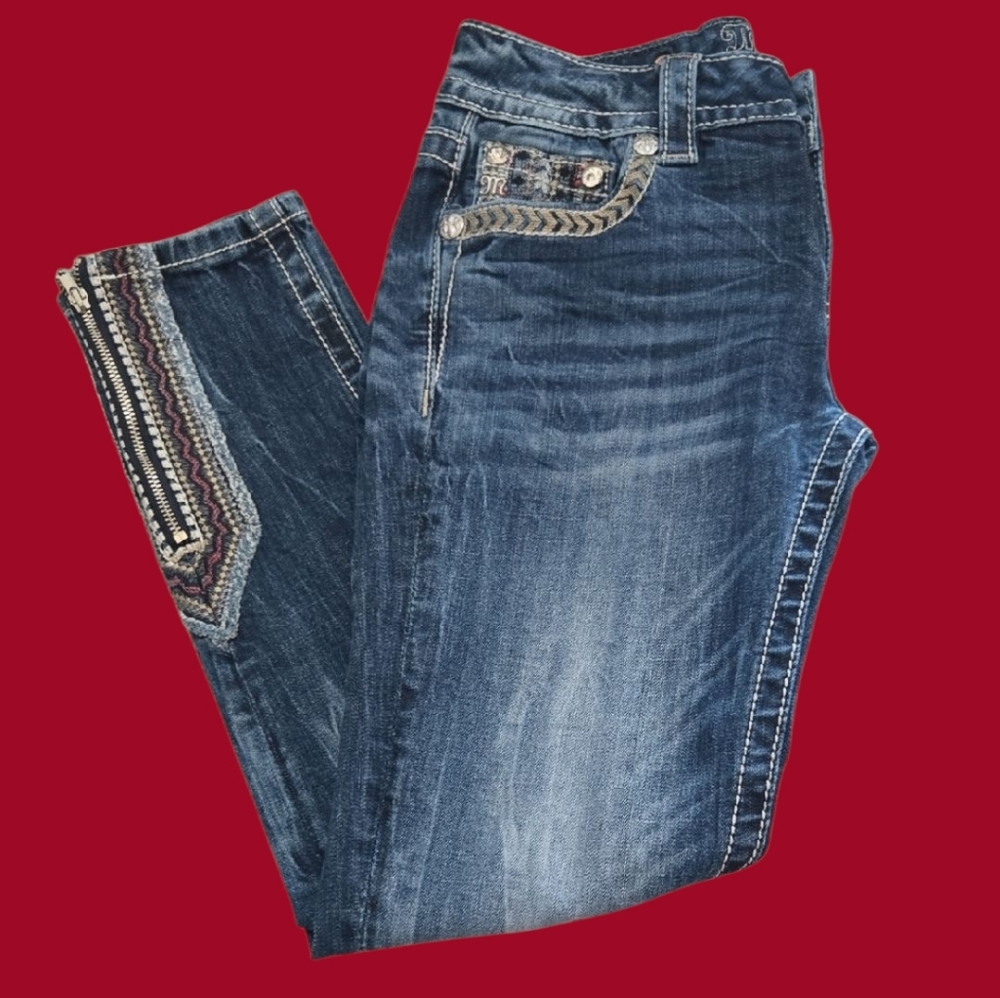 Miss Me Embellished Blue Skinny Jeans